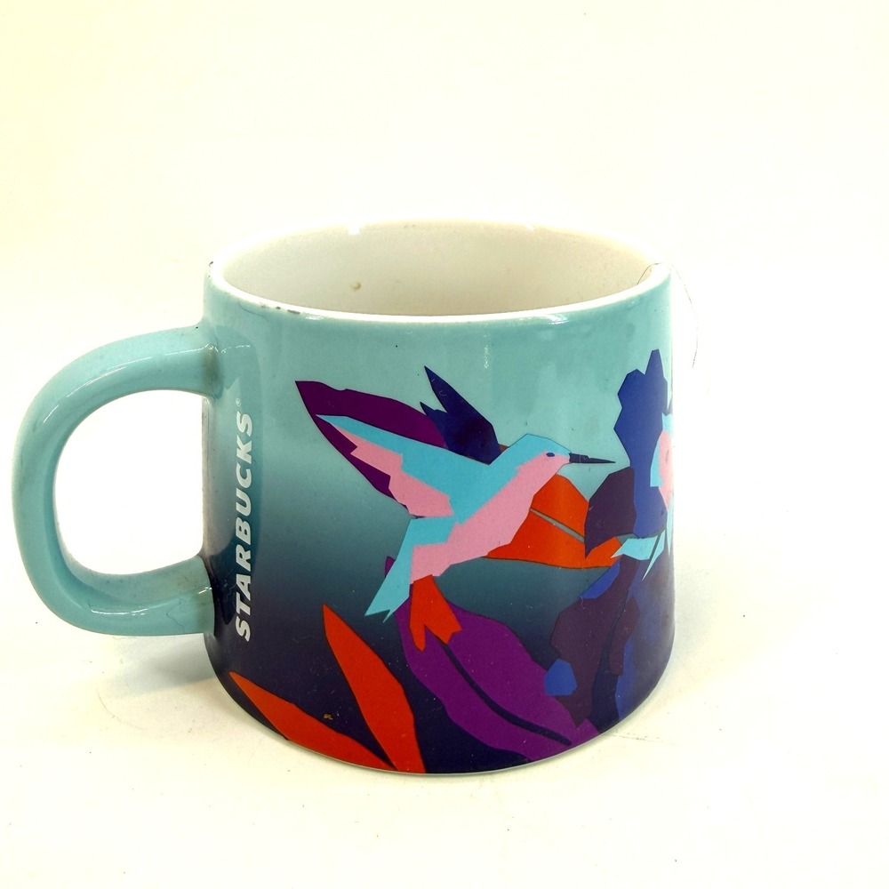 Starbucks‎ 2023 Hummingbird Colorful Birds Ceramic Coffee Mug 14 oz EUC